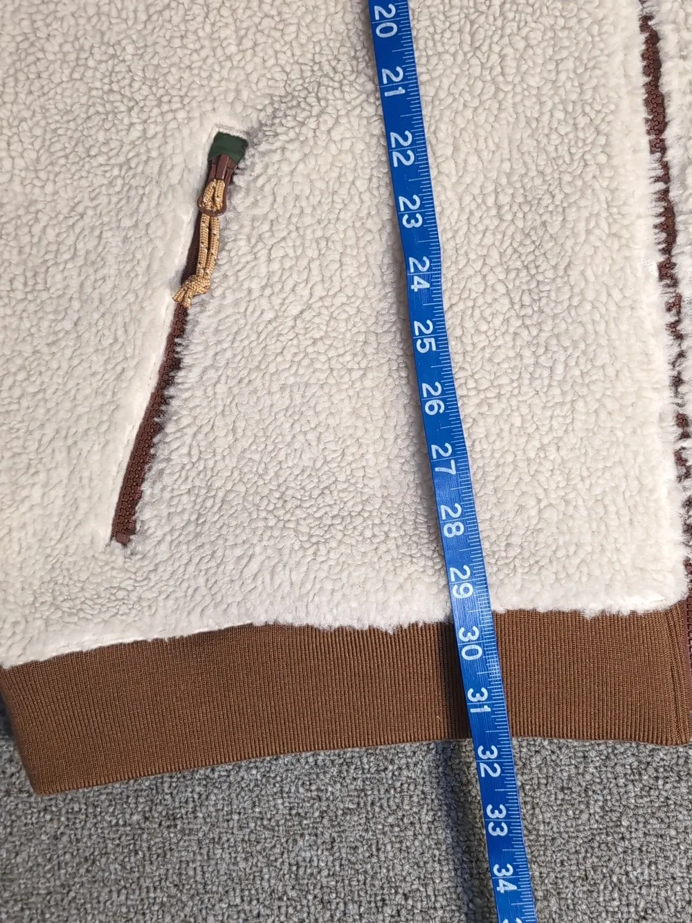 L.L.Bean High Pile Sherpa Fleece Jacket Size XXL-Tall in Beige/Green/Brown - Picture 14 of 14